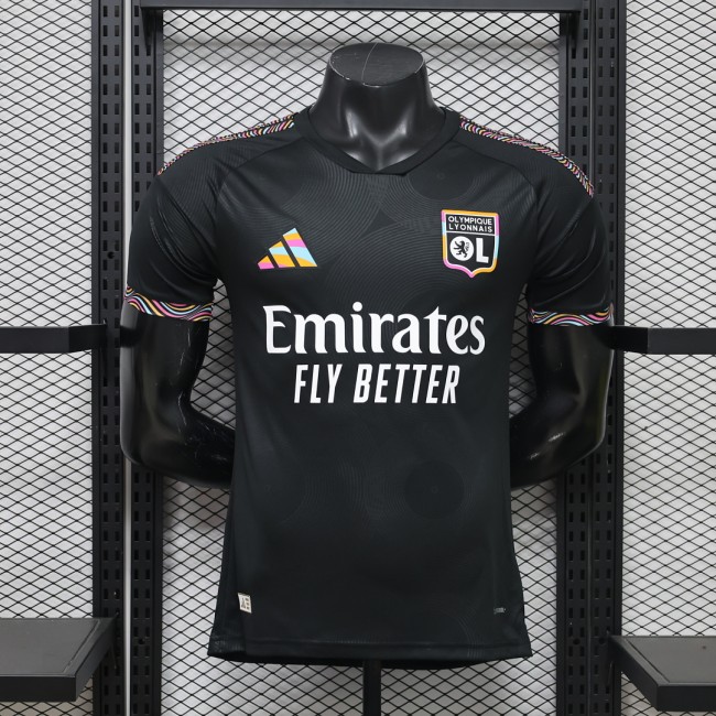Player Version 2026-2027 Lyon Third Away Black Soccer Jersey Olympique Lyonnais Football Shirt