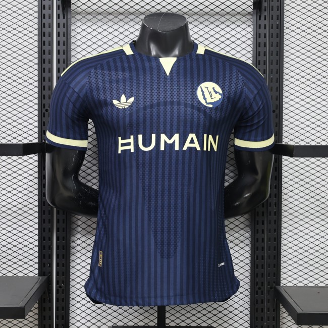 with Sponor Logo Player Version 2026-2027 Al Nassr Away Dark Blue Soccer Jersey Football Shirt