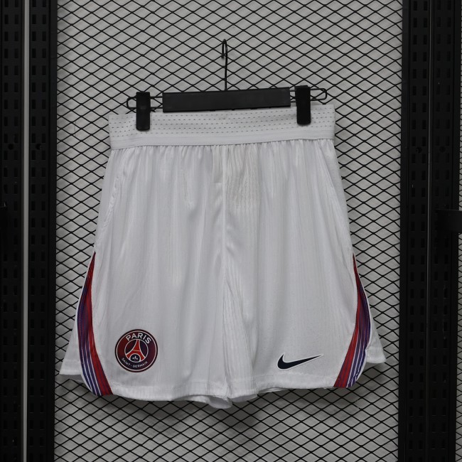 Player Version 2026-2027 PSG Away White Soccer Shorts Paris Football Shorts
