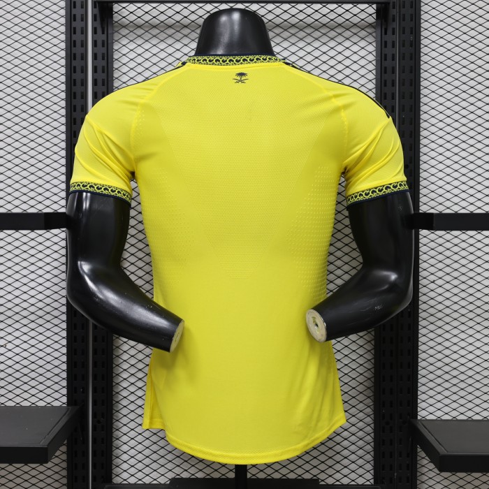 with All Sponor Logos Player Version 2026-2027 Al Nassr Home Soccer Jersey Football Shirt