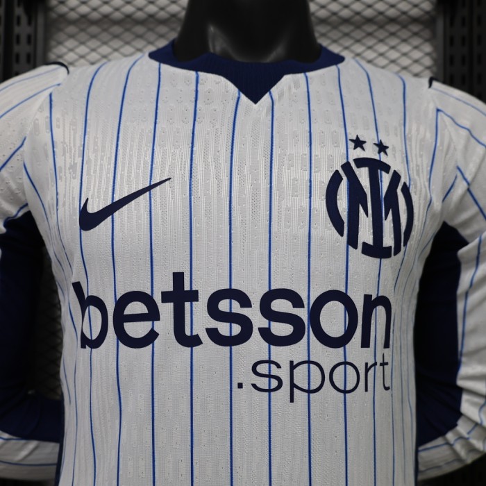 Long Sleeve Player Version 2026-2027 Inter Milan Away White Soccer Jersey Football Shirt