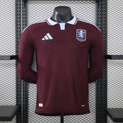 Long Sleeve Player Version 2026-2027 Aston Villa Home Football Shirt Soccer Jersey