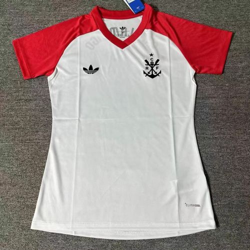 Women 2026-2027 Flamengo White/Red Soccer Pre-match Jersey Girl Football Shirt