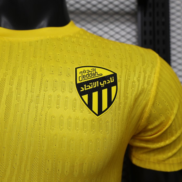 Player Version 2025-2026 Al-Ittihad Yellow/Black Soccer Training Jersey Football Shirt