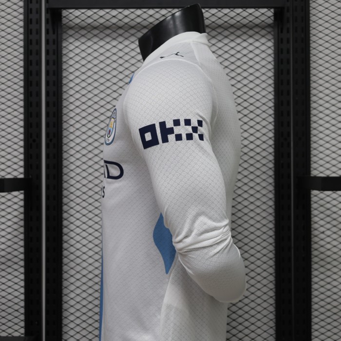 Long Sleeve Player Version 2026-2027 Manchester City Away White Soccer Jersey Man City Football Shirt