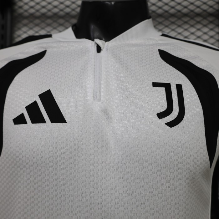 Long Sleeve Maillot Juve Shirt Player Version 2026-2027 Juventus White/Black Soccer Training Jersey Football Shirt