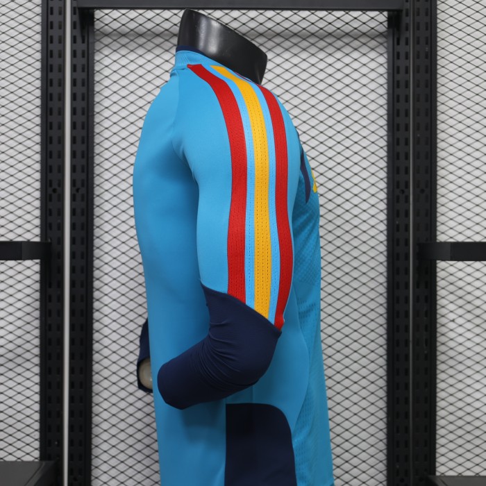 Long Sleeve Player Version 2026 Spain Light Blue Soccer Training Jersey España Camisetas de Futbol