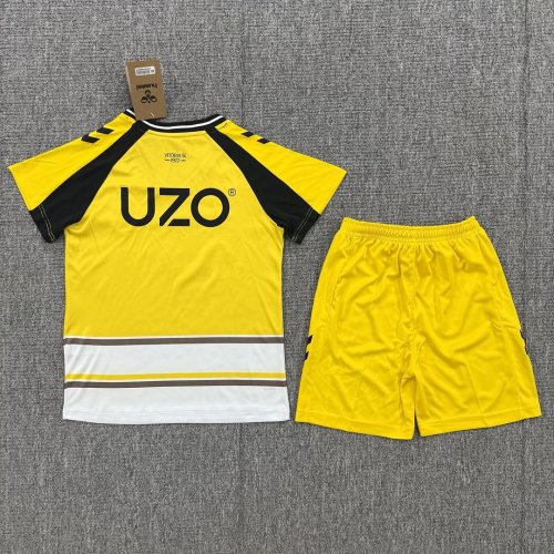 Youth Uniform Kids Kit 2026-2027 Victoria Third Away Yellow Soccer Jersey Shorts Child Football Set