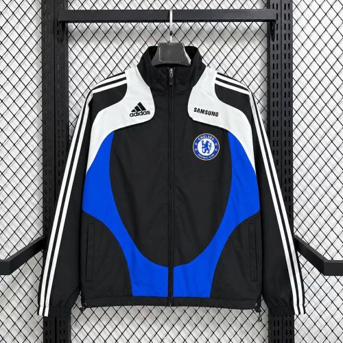 2026-2027 Chelsea Black/Blue Retro Model Soccer Windbreaker Jacket Football Jacket