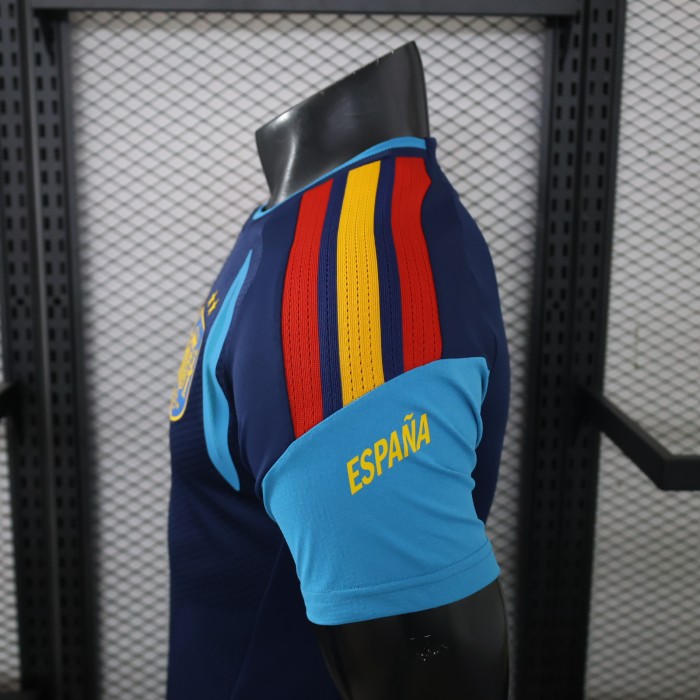 with 2 Stars Player Version 2026 Spain Dark Blue Soccer Jersey España Camisetas de Futbol