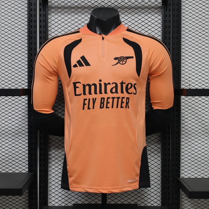 Long Sleeve Player Version 2026-2027 Arsenal Orange/Black Footbal Shirt Soccer Jersey