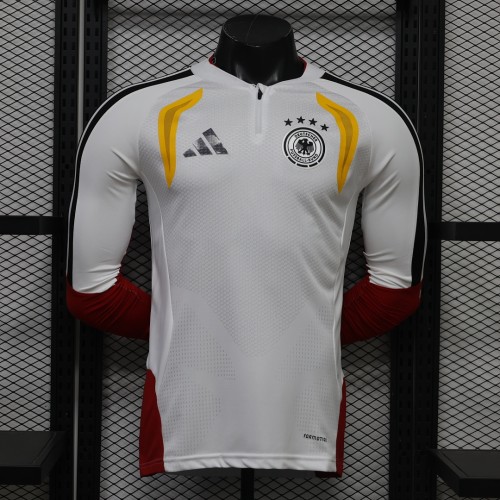 Long Sleeve Player Version 2026 Germany White/Red/Yellow Soccer Training Jersey Football Shirt