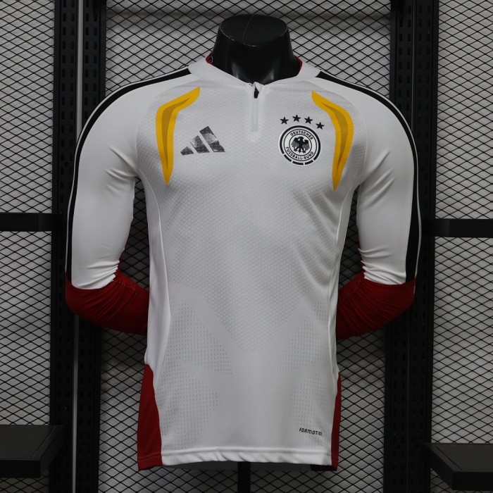 Long Sleeve Player Version 2026 Germany White/Red/Yellow Soccer Training Jersey Football Shirt