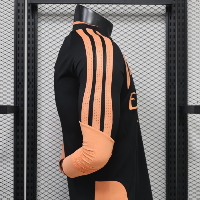 Long Sleeve Player Version 2026-2027 Arsenal Black/Orange Footbal Training Shirt Soccer Jersey