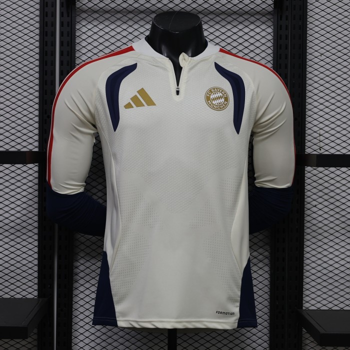Long Sleeve Player Version 2026-2027 Bayern Munich White Soccer Jersey Bayern Munchen Football Shirt