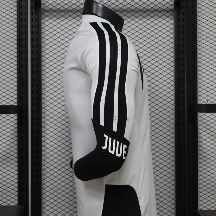 Long Sleeve Maillot Juve Shirt Player Version 2026-2027 Juventus White/Black Soccer Training Jersey Football Shirt