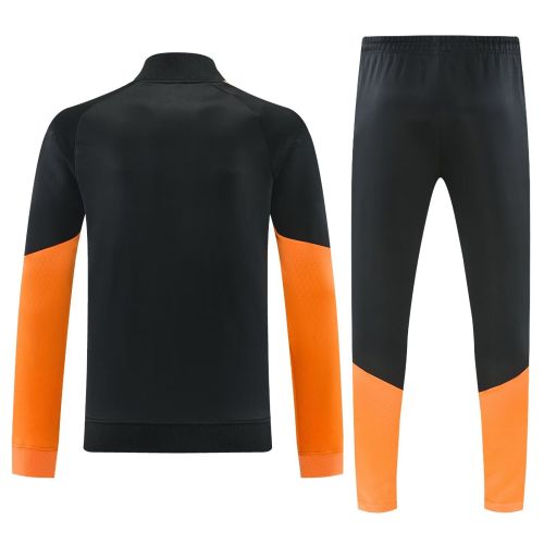 2026-2027 Arsenal Dark Black/Orange Soccer Tracksuit Jacket Football Jacket and Pants