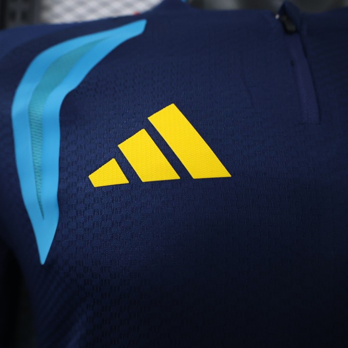 Long Sleeve Player Version 2026 Spain Dark Blue Soccer Training Jersey España Camisetas de Futbol