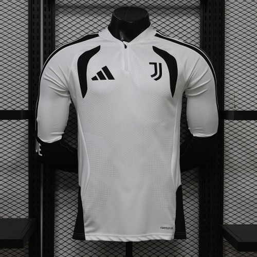Long Sleeve Maillot Juve Shirt Player Version 2026-2027 Juventus White/Black Soccer Training Jersey Football Shirt