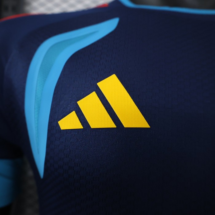 with 2 Stars Player Version 2026 Spain Dark Blue Soccer Jersey España Camisetas de Futbol