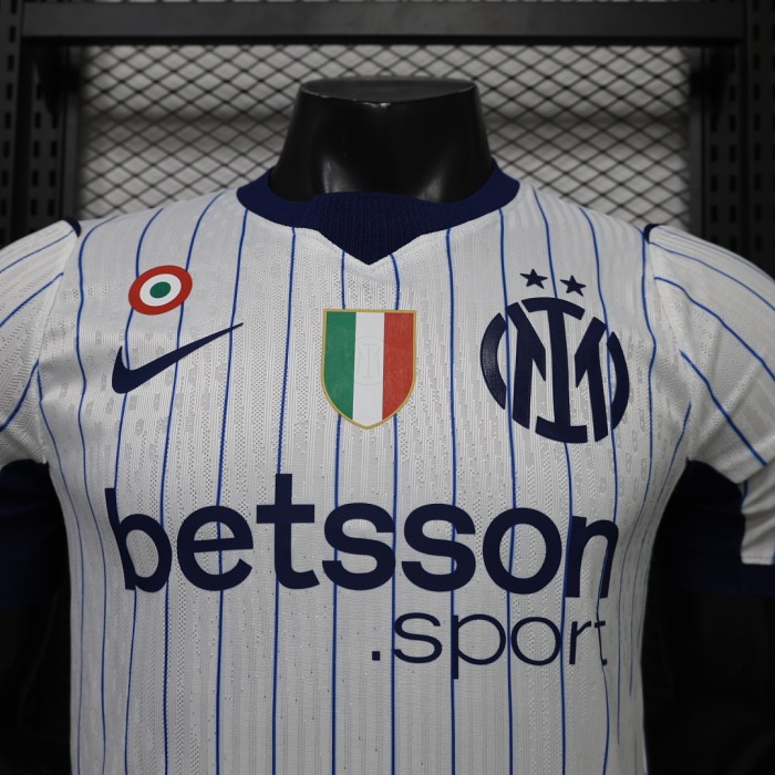 with Scudetto+Coppa Italia Patch Player Version 2026-2027 Inter Milan Away White Soccer Jersey Inter Football Shirt