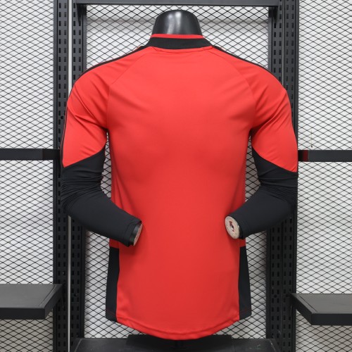 Long Sleeve Player Version 2026-2027 Manchester United Red/Black Soccer Jersey Man United Football Shirt