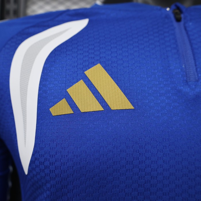 Long Sleeve Maillot Juve Shirt Player Version 2026-2027 Juventus Blue/White Soccer Training Jersey Football Shirt
