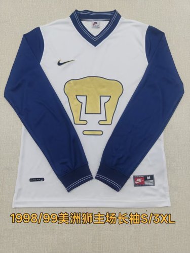 Long Sleeve Retro Jersey 1998-1999 Pumas Home Soccer Jersey Vintage Football Shirt