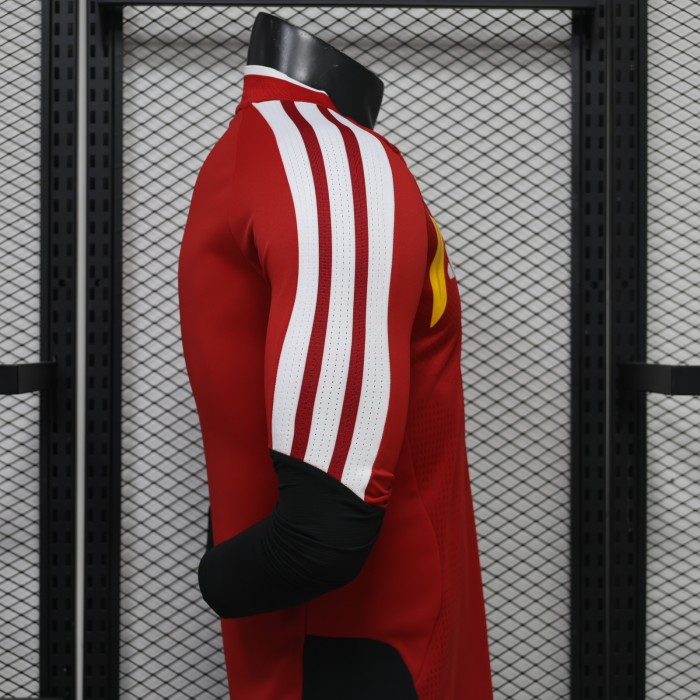 Long Sleeve Player Version 2026 Germany Red/Black/Yellow Soccer Jersey Football Shirt