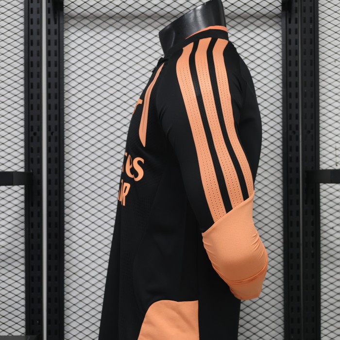 Long Sleeve Player Version 2026-2027 Arsenal Black/Orange Footbal Training Shirt Soccer Jersey