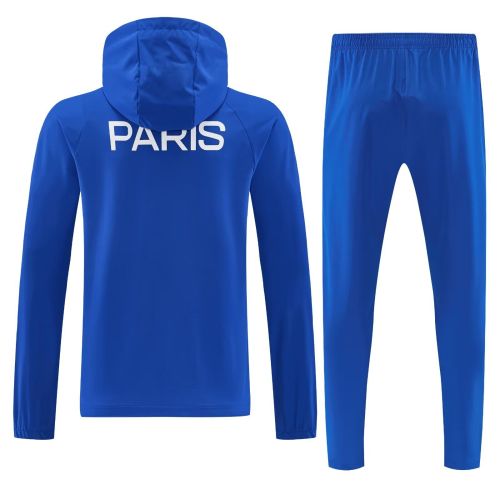 with Caps 2026-2027 PSG Blue Windbreaker Soccer Tracksuit Jacket Football Jacket and Pants