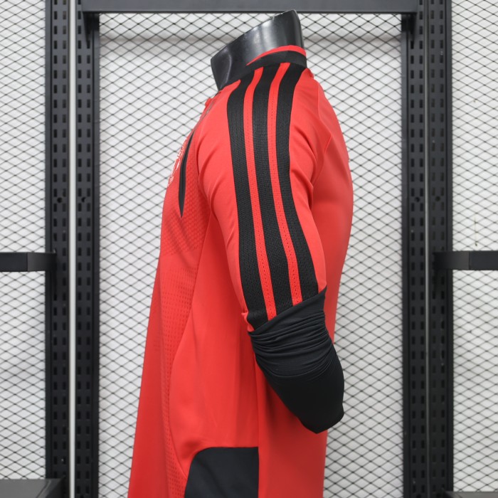 Long Sleeve Player Version 2026-2027 Manchester United Red/Black Soccer Jersey Man United Football Shirt