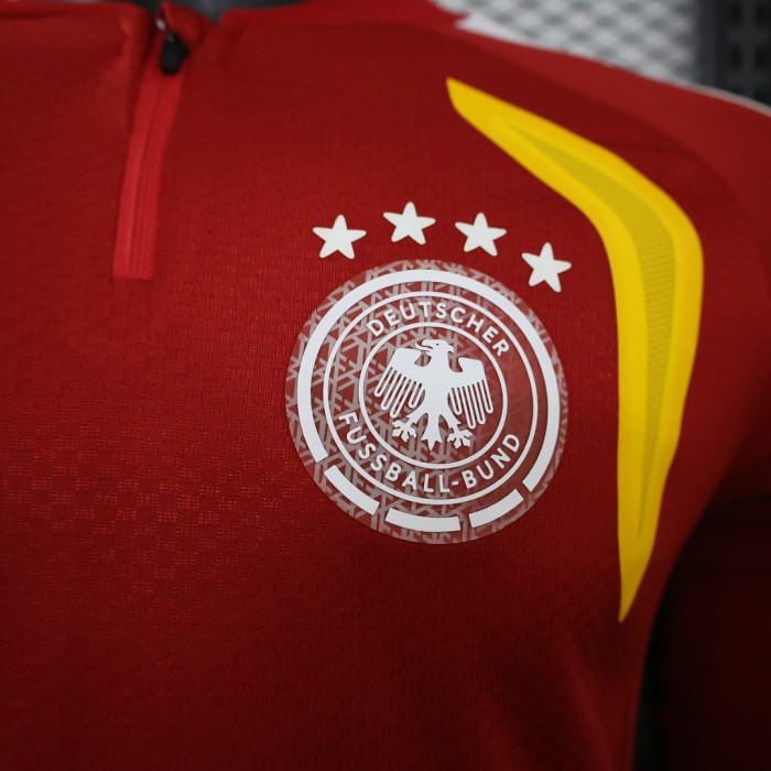 Long Sleeve Player Version 2026 Germany Red/Black/Yellow Soccer Jersey Football Shirt
