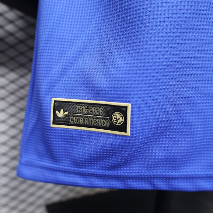 Player Version 2026-2027 Club America Aguilas 110th Anniversary Blue Soccer Jersey Football Shirt