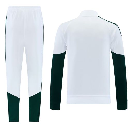 2026-2027 Real Madrid White/Green Soccer Windbreaker Jacket Football Jacket