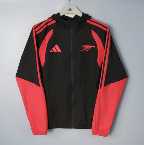 2026-2027 Arsenal Black/Red Soccer Windbreaker Jacket Football Jacket