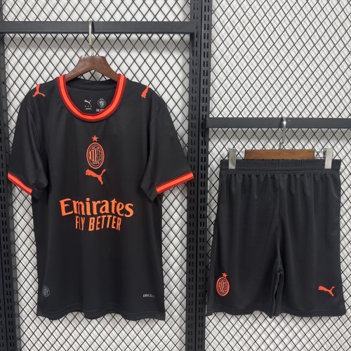 Adult Uniform 2026-2027 AC Milan Third Away Black Soccer Jersey Shorts Men's AC Football Kit