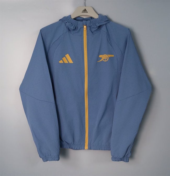2026-2027 Arsenal Grey Blue Soccer Windbreaker Jacket Football Jacket