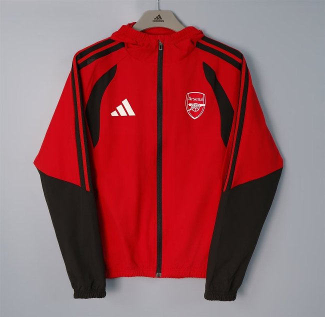 2026-2027 Arsenal Red/Black Soccer Windbreaker Jacket Football Jacket