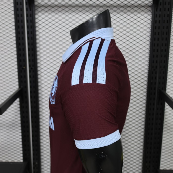 with Sponor Logos Player Version 2026-2027 Aston Villa Home Football Shirt Soccer Jersey