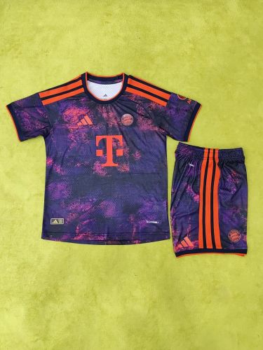 Player Version Youth Uniform Kids Kit 2026-2027 Bayern Munich Third Away Soccer Jersey Shorts Child Football Set