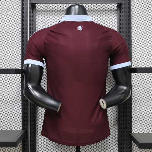 with Sponor Logos Player Version 2026-2027 Aston Villa Home Football Shirt Soccer Jersey