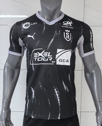 Fans Version 2026-2027 Stade de Reims Third Away Black Soccer Jersey Football Shirt