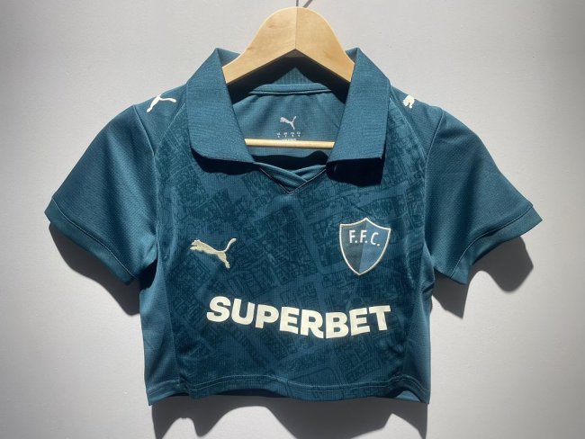 Women 2026-2027 Fluminense Third Away Green Crop Soccer Shirt Girl Football Jersey