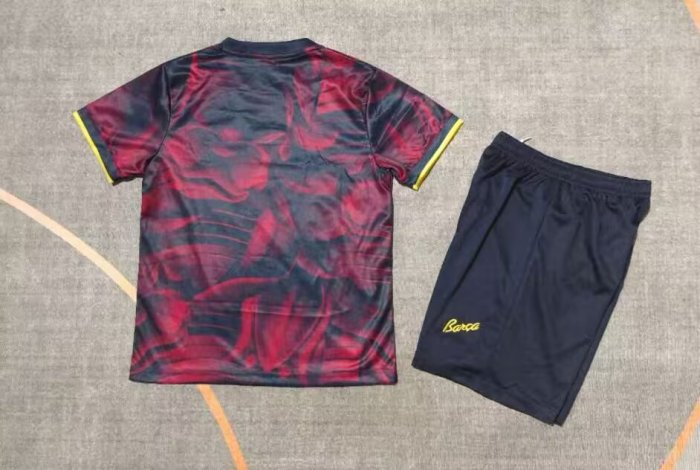 Youth Uniform Kids Kit 2026-2027 Barcelona Special Edition Soccer Jersey Shorts Child Football Set