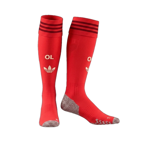 Youth/Adult 2026-2027 Lyon Away Red Soccer Socks Football Socks