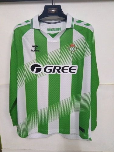 Long Sleeve Fan Version 2026-2027 Real Betis Home Soccer Jersey Football Shirt