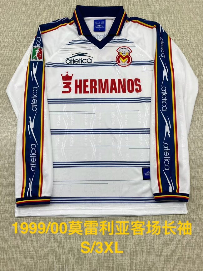 Long Sleeve Retro Jersey 1999-2000 Atlético Morelia Away Soccer Jersey Vintage Football Shirt