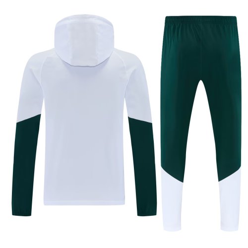 with Caps 2026-2027 Real Madrid White/Pink/Green Windbreaker Soccer Tracksuit Jacket Football Jacket and Pants