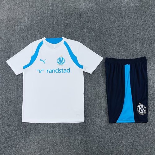 Adult Uniform 2026-2027 Marseille White Soccer Training Jersey and Shorts Football Kits